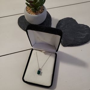 Kay Jeweler's 10k White Gold Emerald Necklace